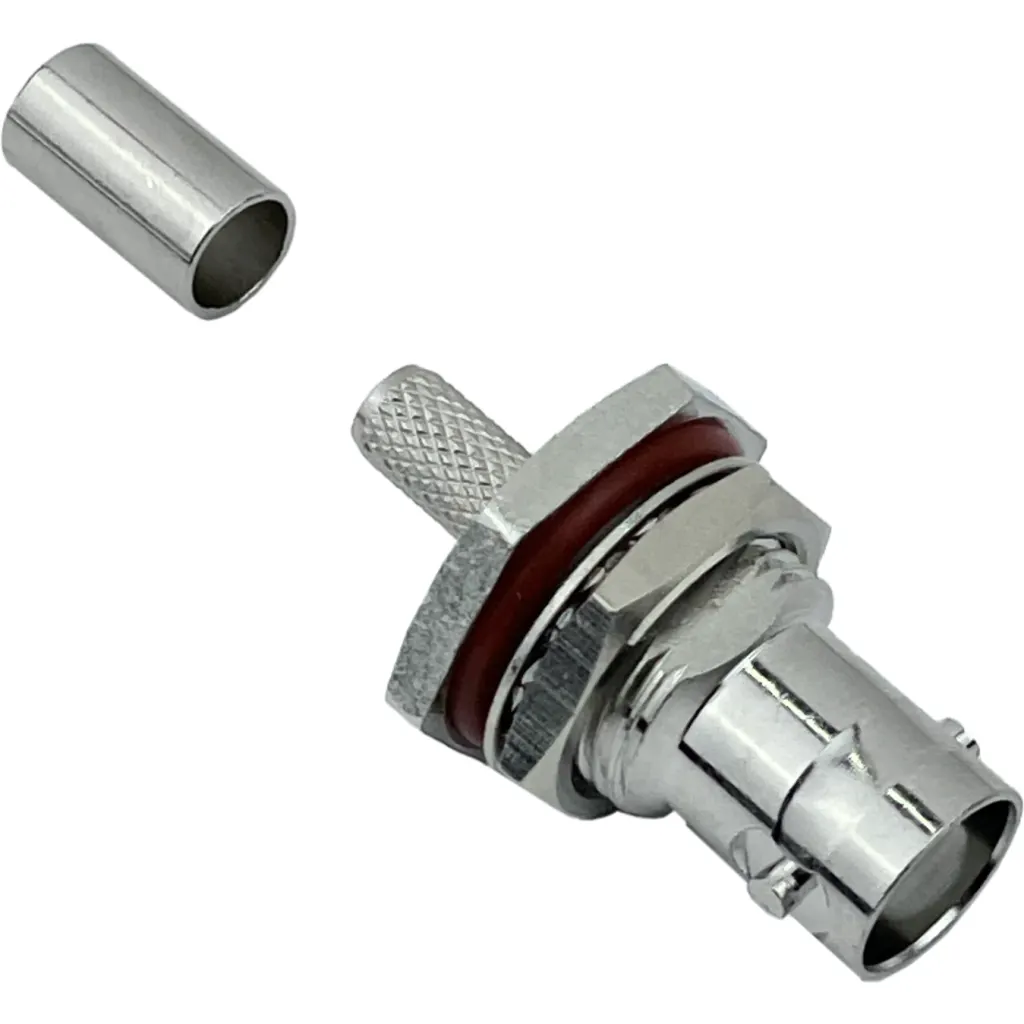 Imagen 1 de BNC-Hembra LMR195 RG58 13mm-Diamet Panel Conector Crimpeable Coaxial