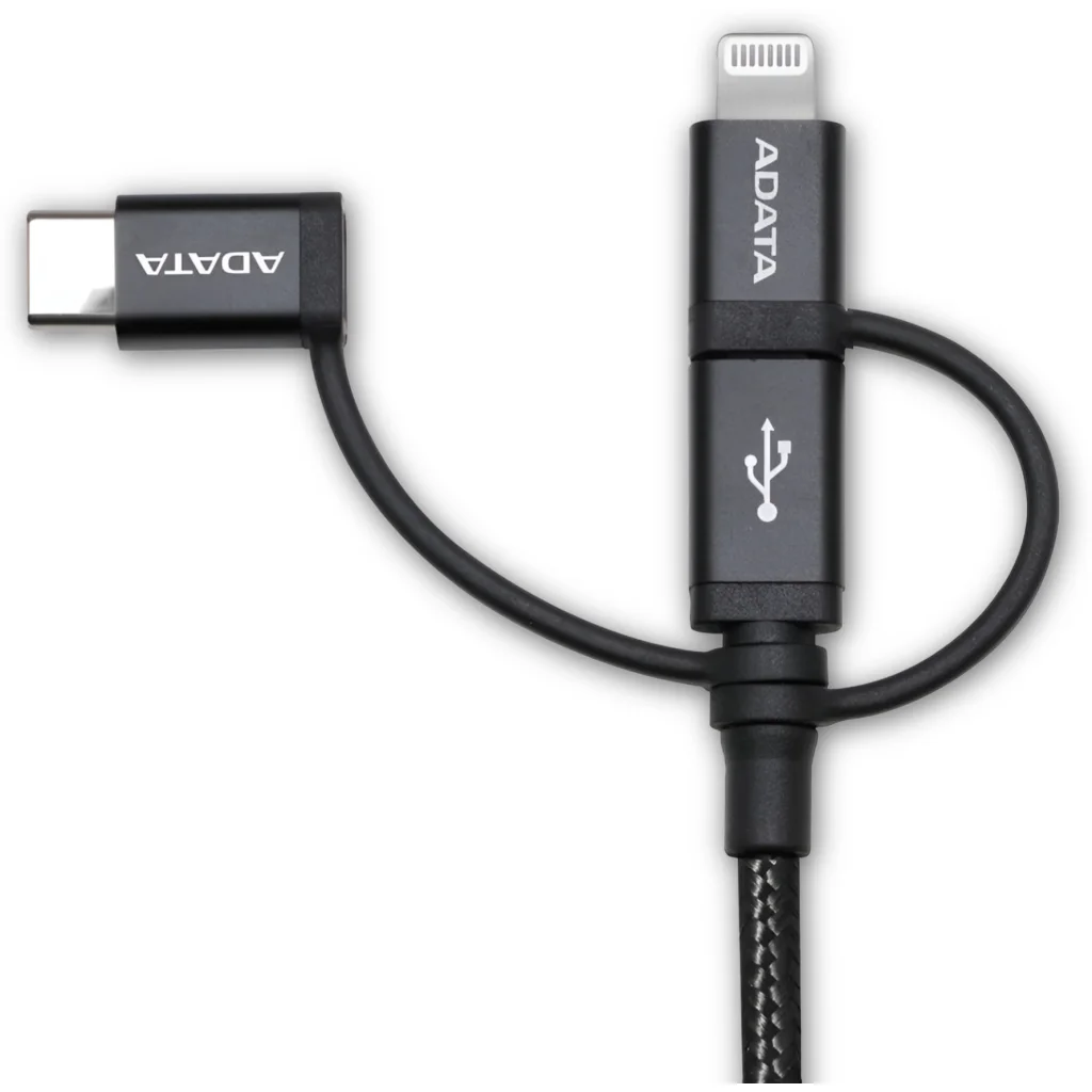 Imagen 2 de CABLE ADATA MICRO USB 3 EN 1 BLACK