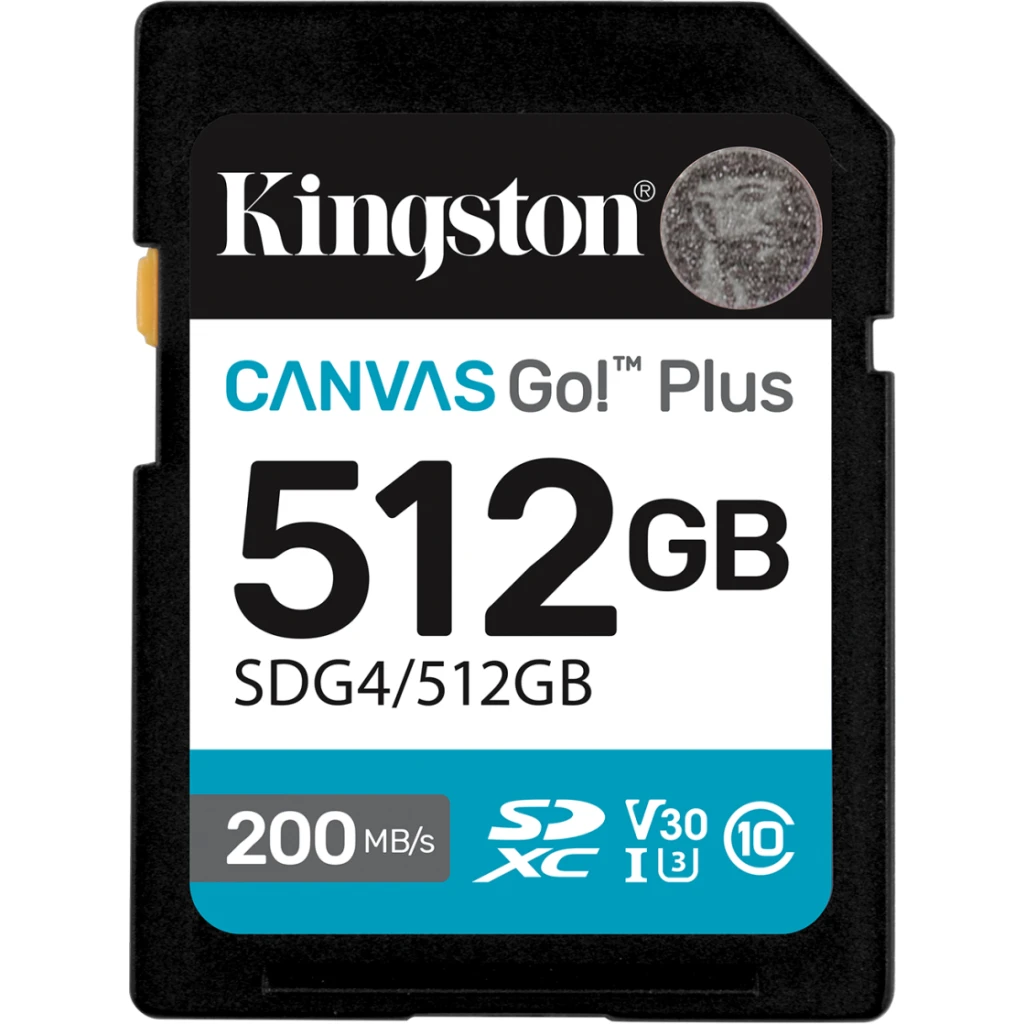 Memoria SDXC 512GB Kingston Canvas Go Plus Gen4 C10 UHS-I U3 V30 200MB/s160MB/s