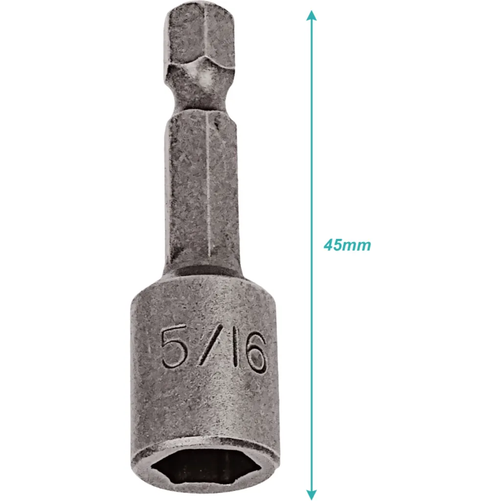 Punta dado Hexagonal 5/16 x 45mm imantada 1-unidad