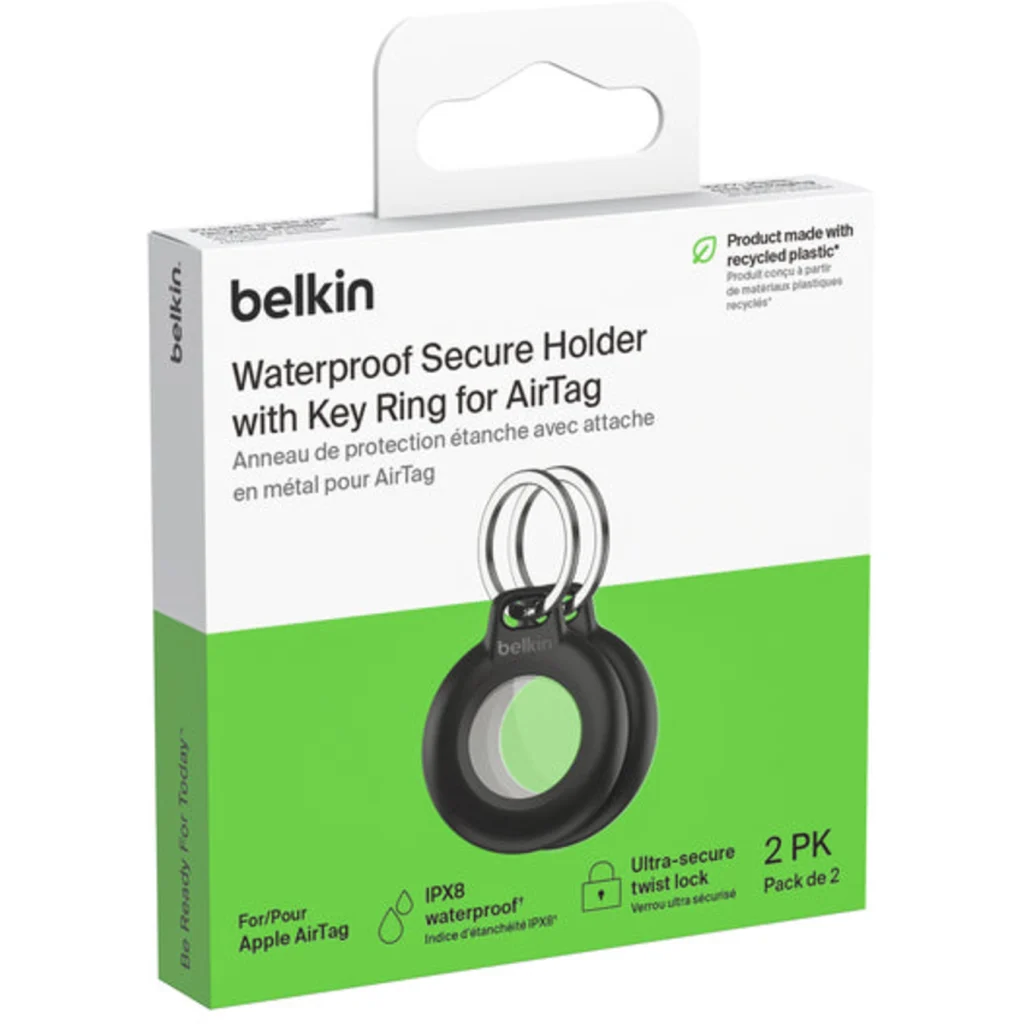 Imagen 3 de Pack de 2 llaveros para Airtag Belkin negro