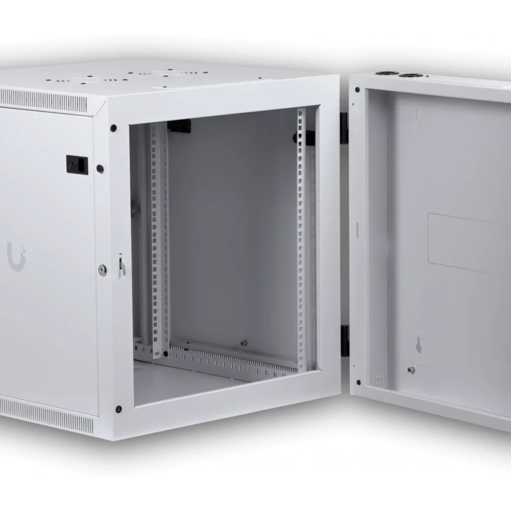 Imagen 6 de UBIQUITI 12U Puerta-Vidrio Doble Bisagra 70cm-Fondo Rack Muro Blanco