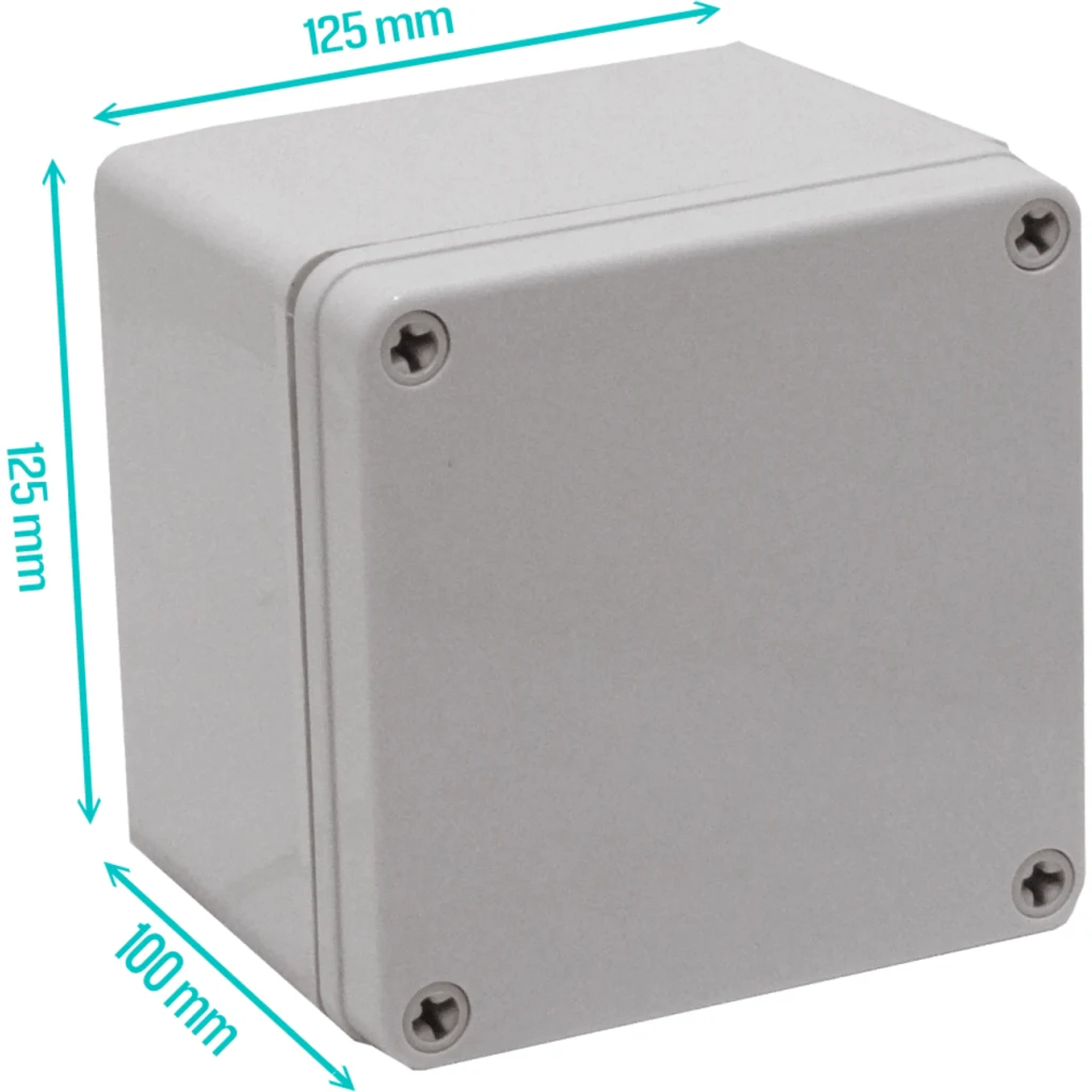 Imagen 3 de TIBOX 125x125x100mm Tapa-Gris Caja Gris Plastica IP66 RoHS