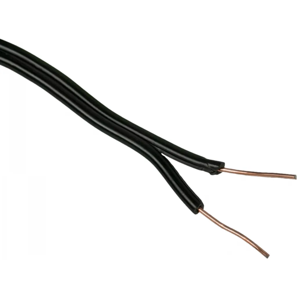 Imagen 1 de 2x18AWG CCA 100mt Unifilar Negro Paralelo Cable Acometida 2x0,81mm2