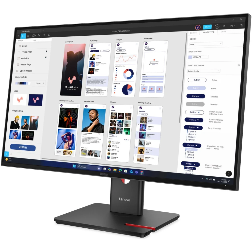 Imagen 1 de Monitor Lenovo ThinkVision T32UD-40 31.5" UHD 3840*2160 IPS DP HDM USB-C 60Hz