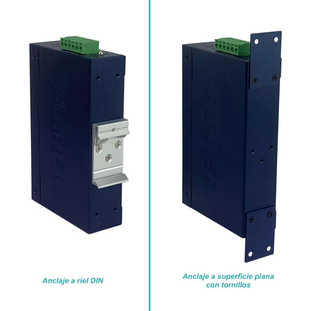 Imagen 5 de Switch Industrial Planet 5-100 5 Port 10/100TX No Admin Riel-DIN 12-48VDC