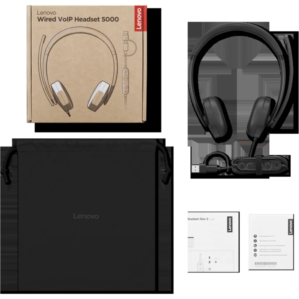 Imagen 5 de Audífonos Alámbricos Lenovo Wired VoIP Headset 5000, para teams