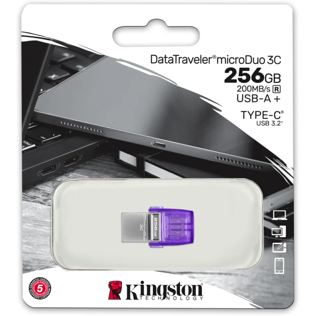 Imagen 4 de Pendrive 256GB Kingston DataTraveler microDuo 3C dual USB-A/USB-C Lec200MB/s