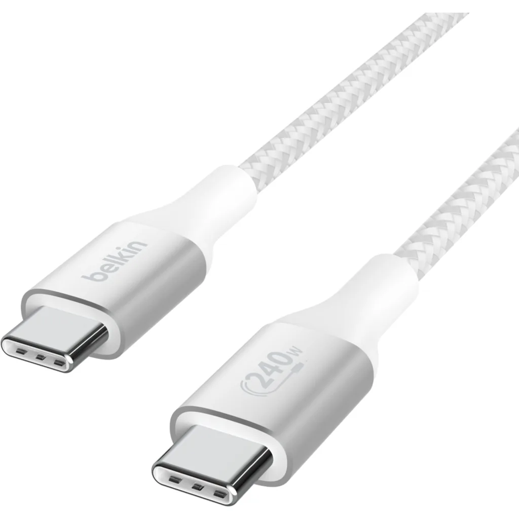 Imagen 1 de Cable USB-C a USB-C 240W de 2.0 Mt trenzado Belkin blanco
