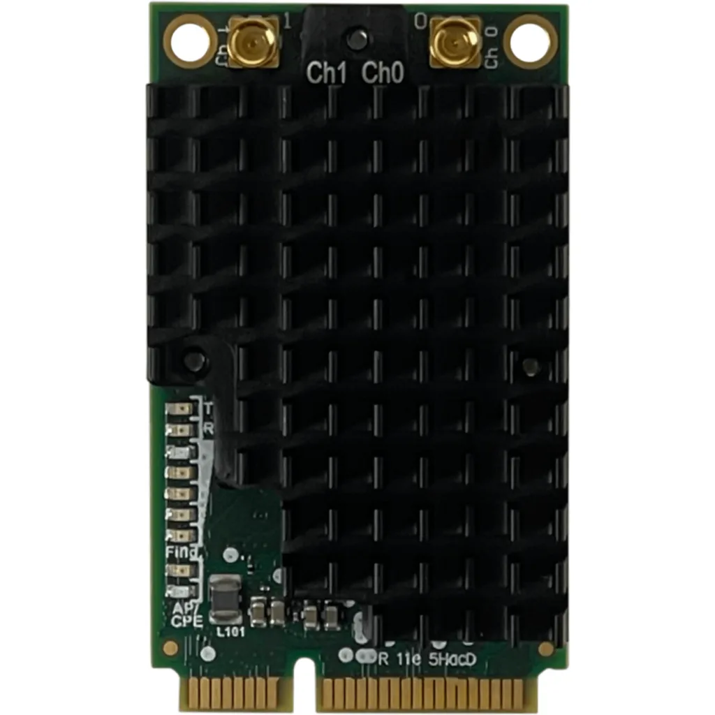 Imagen 3 de Tarjeta miniPCIe Wi-Fi 5GHz 802.11ac dual chain, orientada a enlaces de alta velocidad y actualización inalámbrica en equipos RouterBOARD.