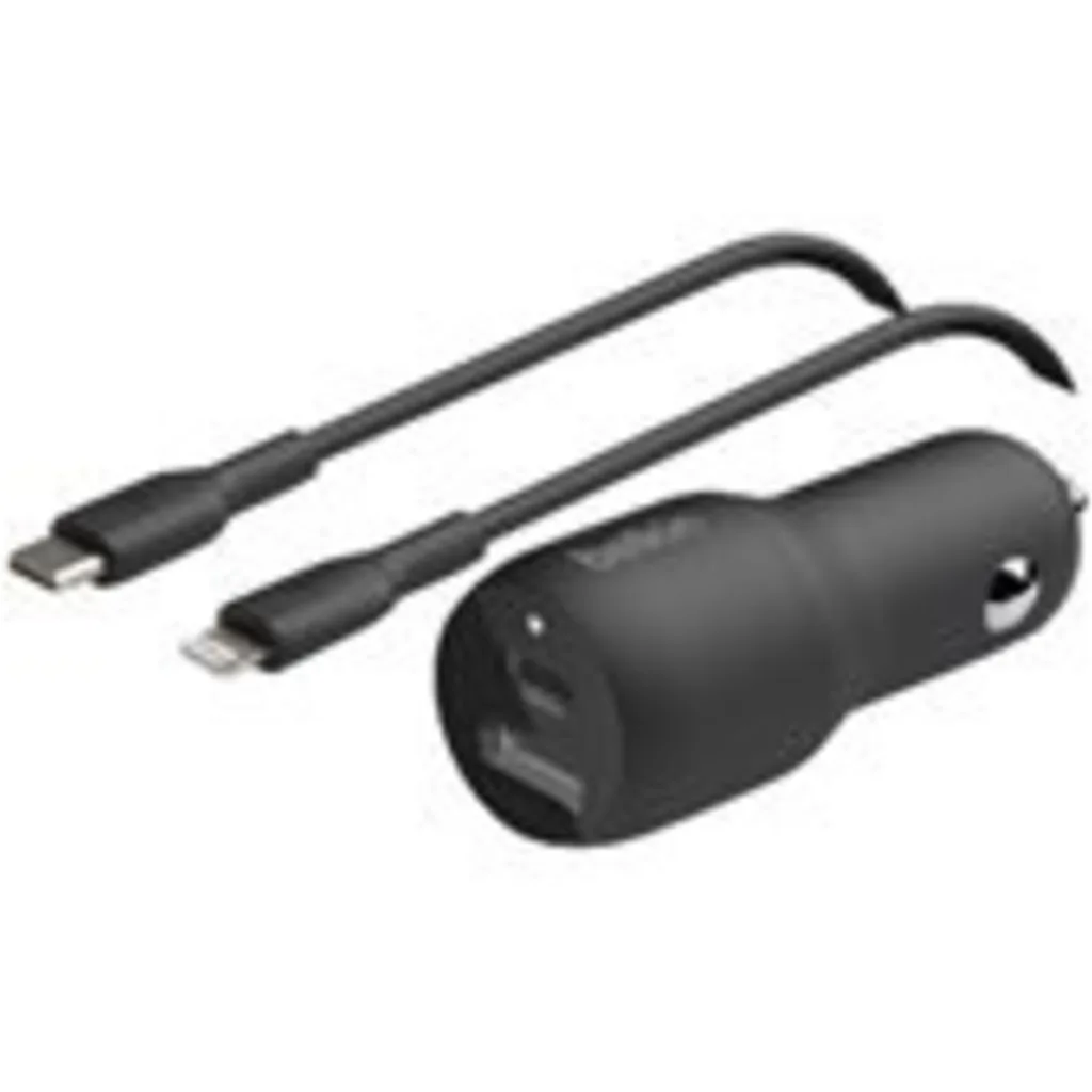 Imagen 6 de Belkin Dual Car Charger - Adaptador de corriente para el coche - 37 vatios - PD 3.0 - 2 conectores de salida (USB, 24 pin USB-C)