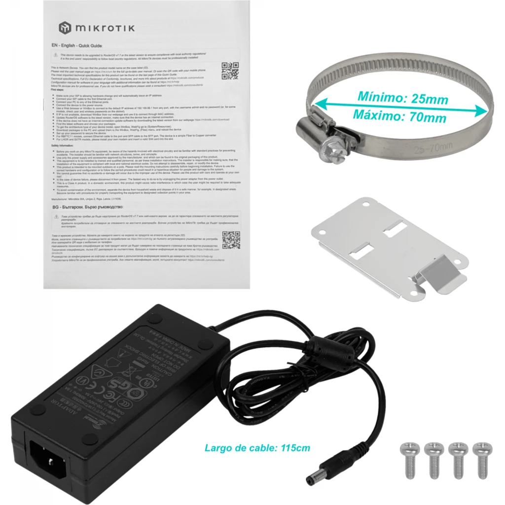 Imagen 5 de MIKROTIK Req-Cab Ext 800MHz 5-1000(4-PoE-out) 1-SFP L4 12-57V RB960PGS