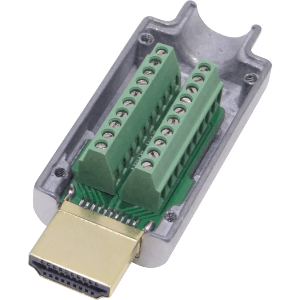 Imagen 1 de Blindado Atornillable HDMI-Macho Volante v2.0 Conector Terminal Terren