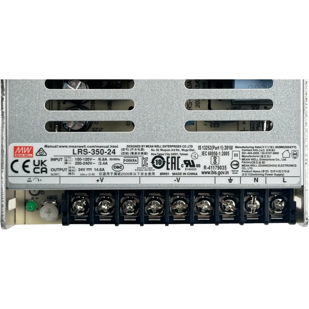 Fuente de Poder Mean Well LRS-350-24, 350W 24V tipo montaje Chasis