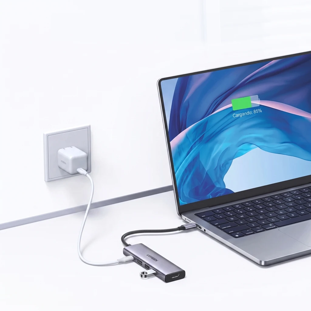 Imagen 2 de HUB Ugreen CM511 USB-C Multipuertos 4k 60Hz HDMI USB-A*3 PD 100W Aluminio