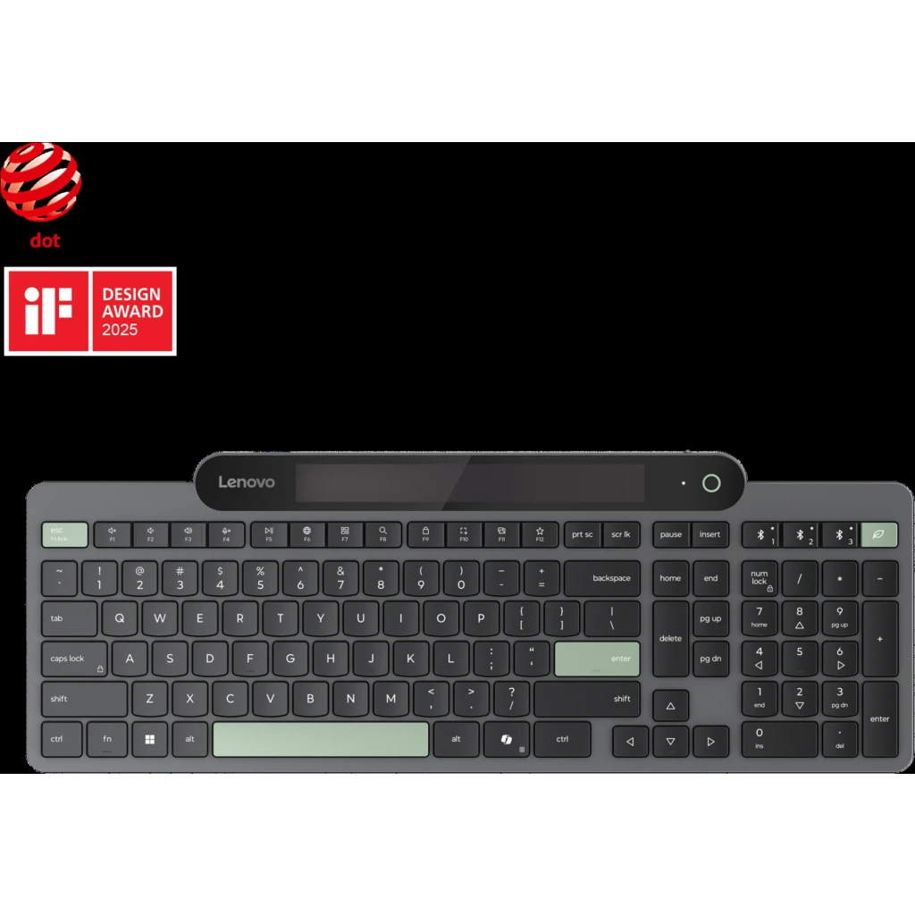 Lenovo - Keyboard - Self-Charging Bluetooth Keybo