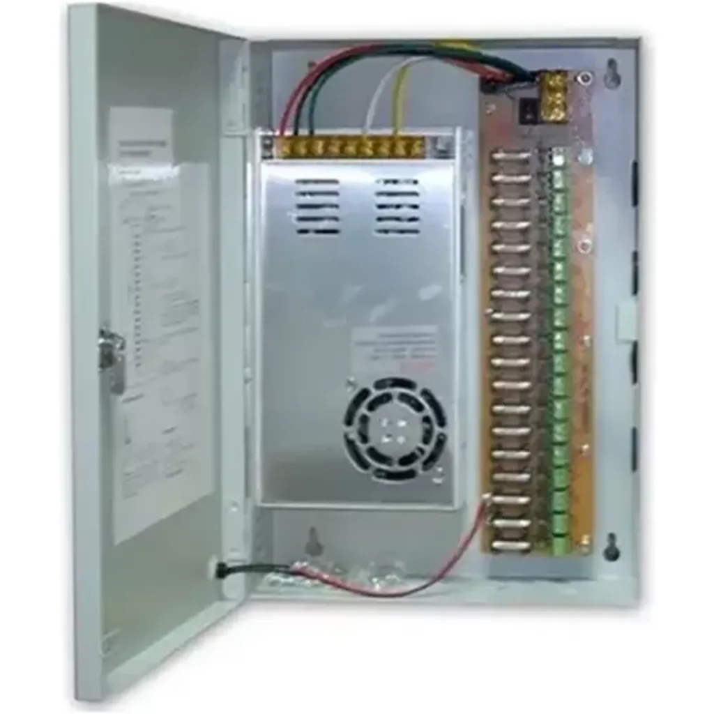 ZK-10A-9CH. Fuente de poder ZKTeco de 12 volt 10 amperes con 9 canales de conexión