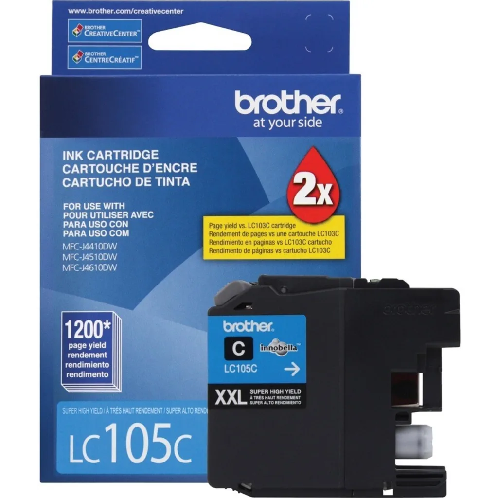 Imagen 0 de Cartucho de Tinta Brother LC105 Cyan 1200 pag. p/ MFC-J6720DW- J4310DW-J4510DW