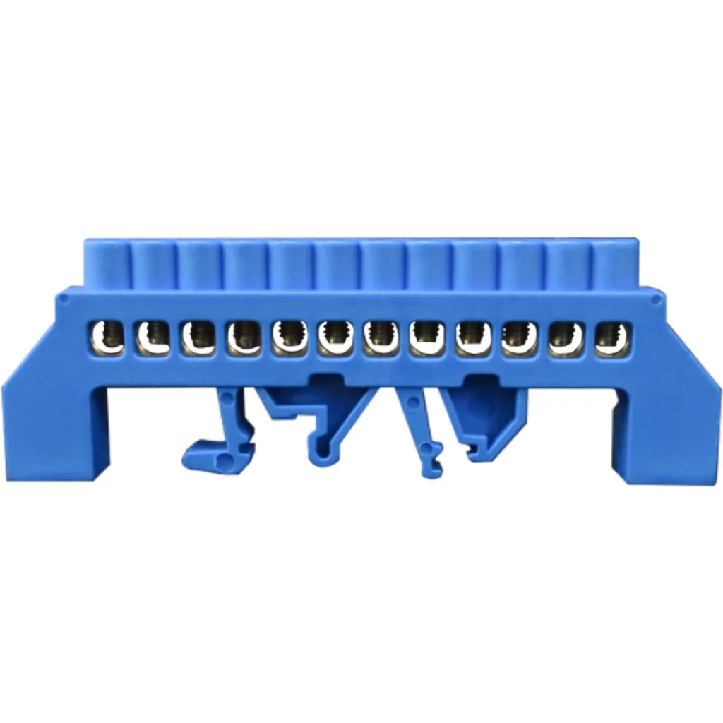 Regleta Azul 12-Conexiones 4mm Riel Din Distribucion Electrica