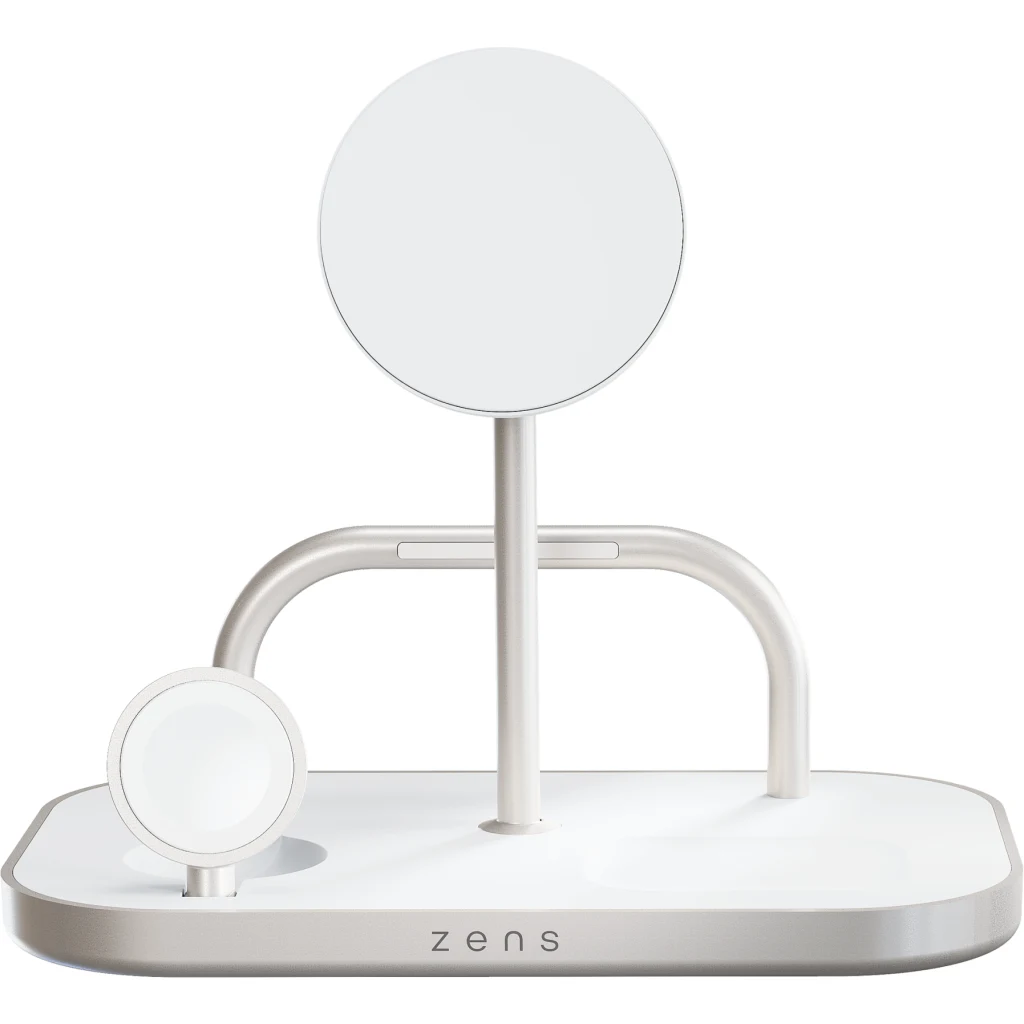 Imagen 1 de Base de Carga Inalámbrica Zens 4 en 1 15W USB-C Soporte iPad MagSage Qi2 60W