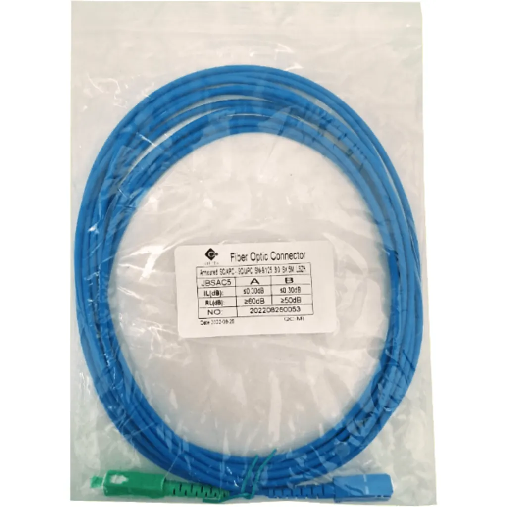 LSZH Blindado 5mt SC/APC-SC/UPC SM Simplex JumperFibra 3.0mm 9/125um