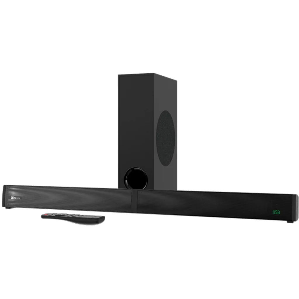 Parlantes Soundbar KlipX KSB-301, 2.1ch 200W Subwoofer Bluetoth HDMI Ópt Aux USB