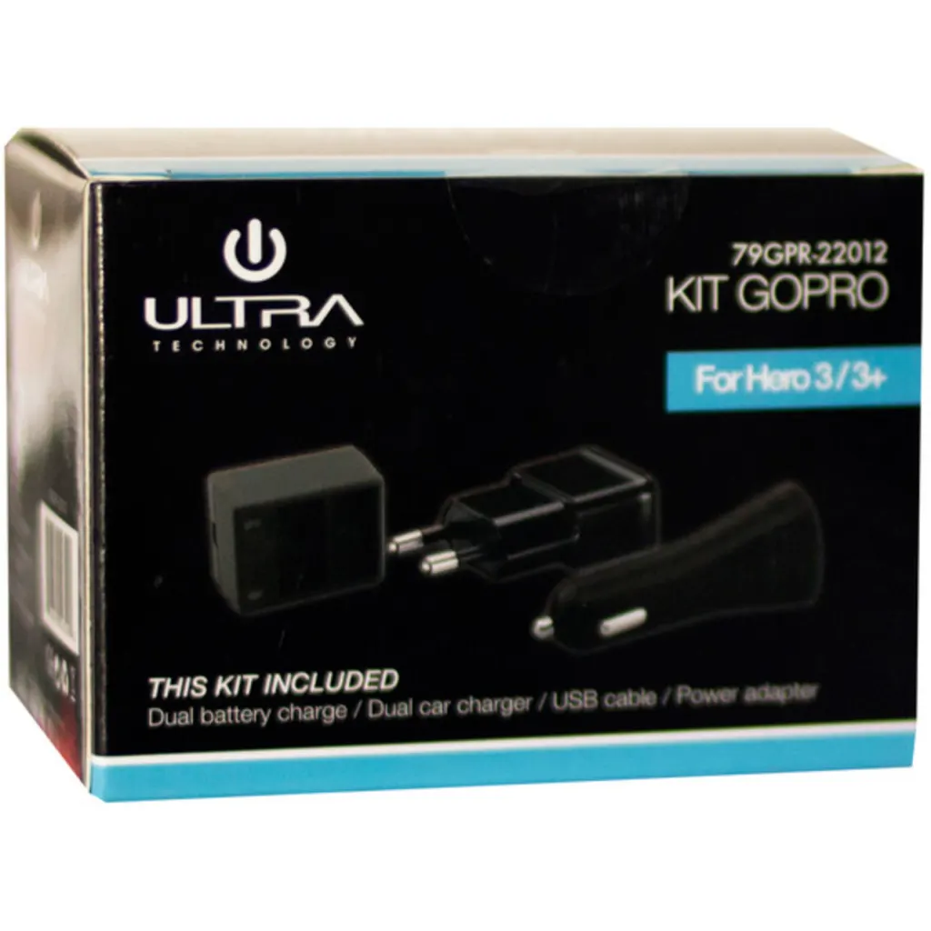KIT CARGADOR 220 V / 12 V COMPATIBLE GO PRO