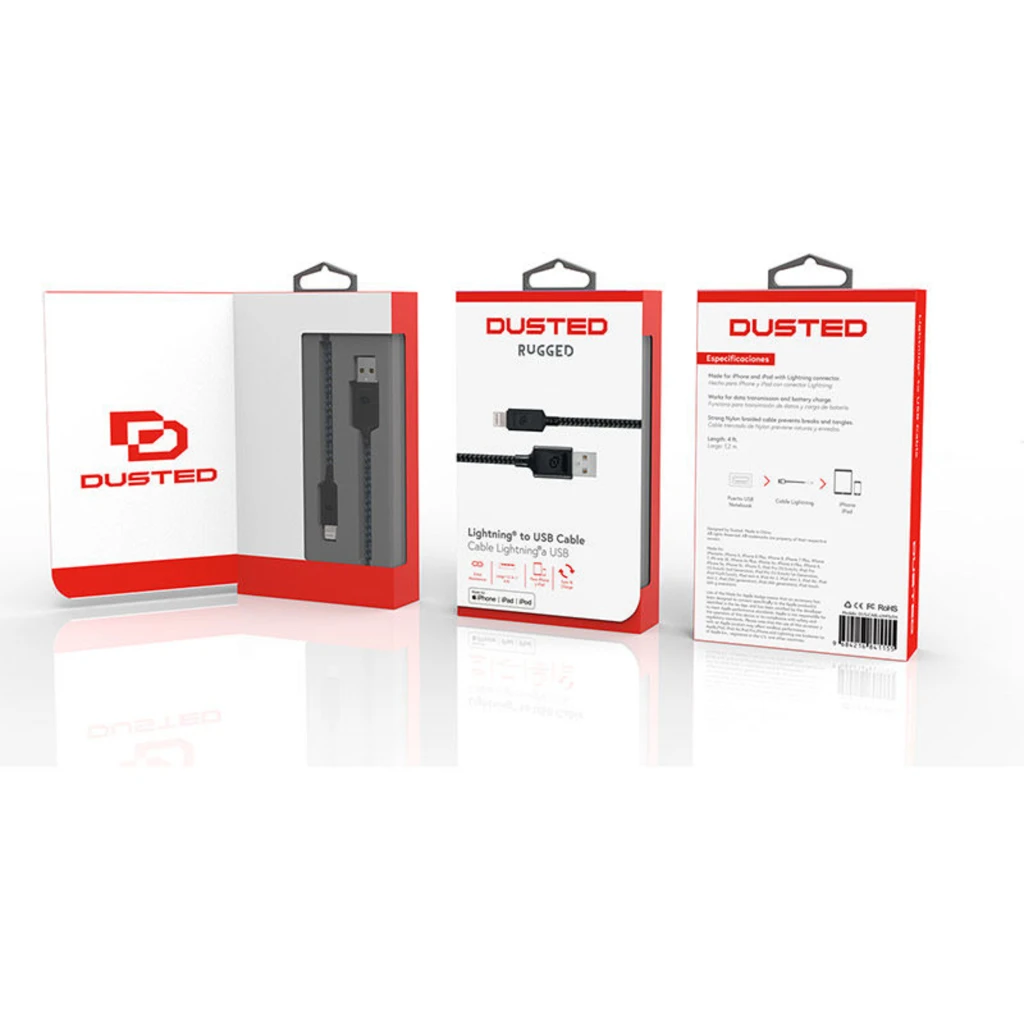 Imagen 3 de Cable Lightning MFi a USB-A 1.2 Mt Rugged Dusted negro