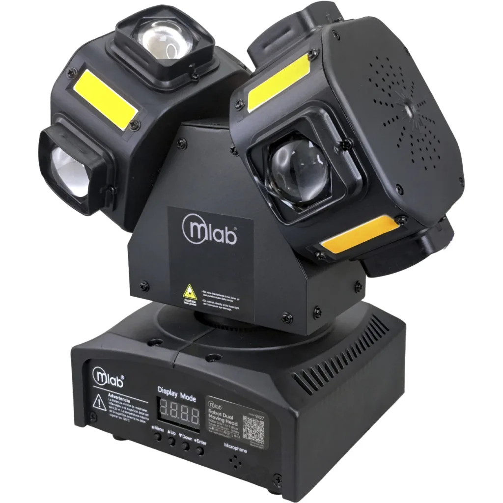 Imagen 3 de MLAB LUZ FIESTA ROBOT DUAL MOVING HEAD LASER STROBE 16 LED MIC MUSIC RGBW 3 EN 1