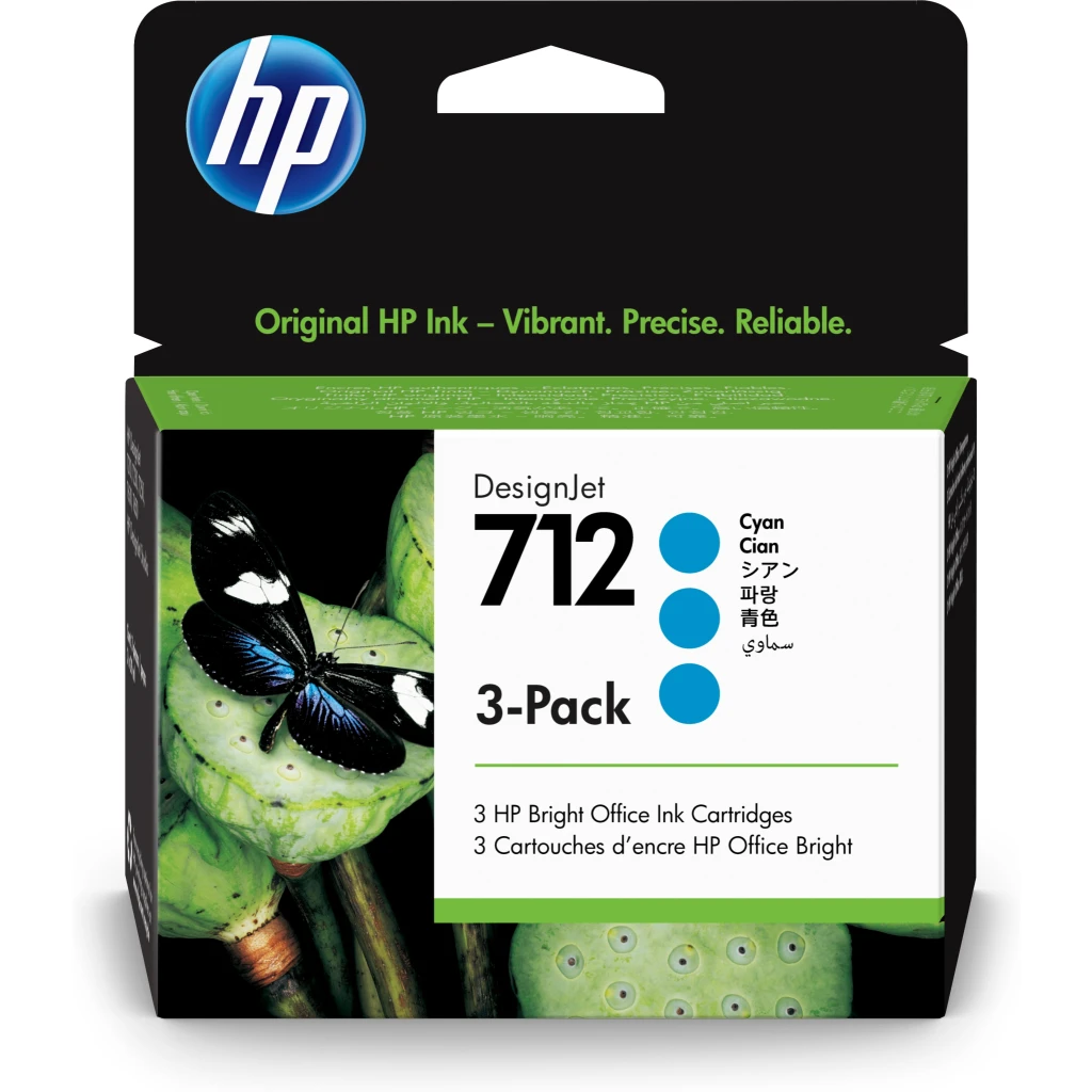 Pack 3 Cartridge HP 712  Cyan para DesignJet T210 T230 T250 T630 T650 29ml