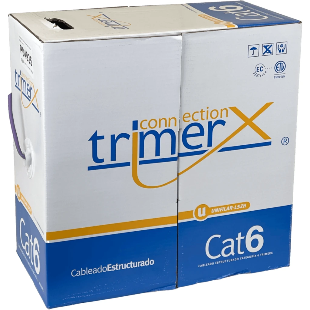 Imagen 1 de TRIMERX AWG23 LSHZ CAT6 Violeta Cable Unifilar 305mt Cobre