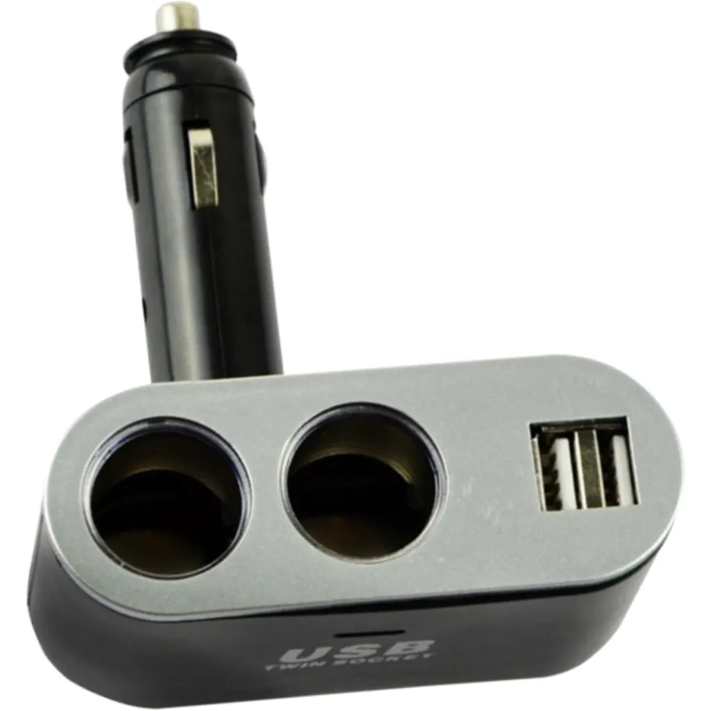 2-Vehicular-Hembra 2-USB-Hembra-AH 5VDC 3,1A 12V/24V-Macho-Encendedor
