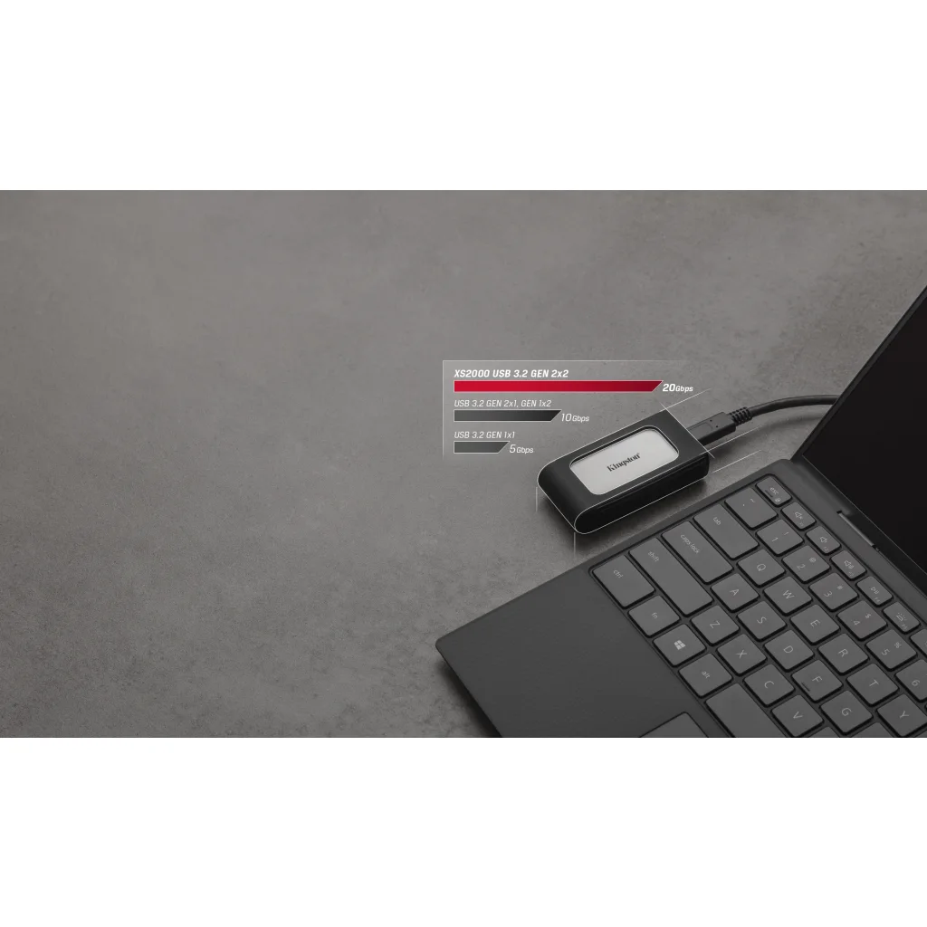 Imagen 9 de Unidad SSD Externo Kingston XS2000, 4TB USB-C 3.2 Gen 2x2 Lec2000MBs Esc2000MBs