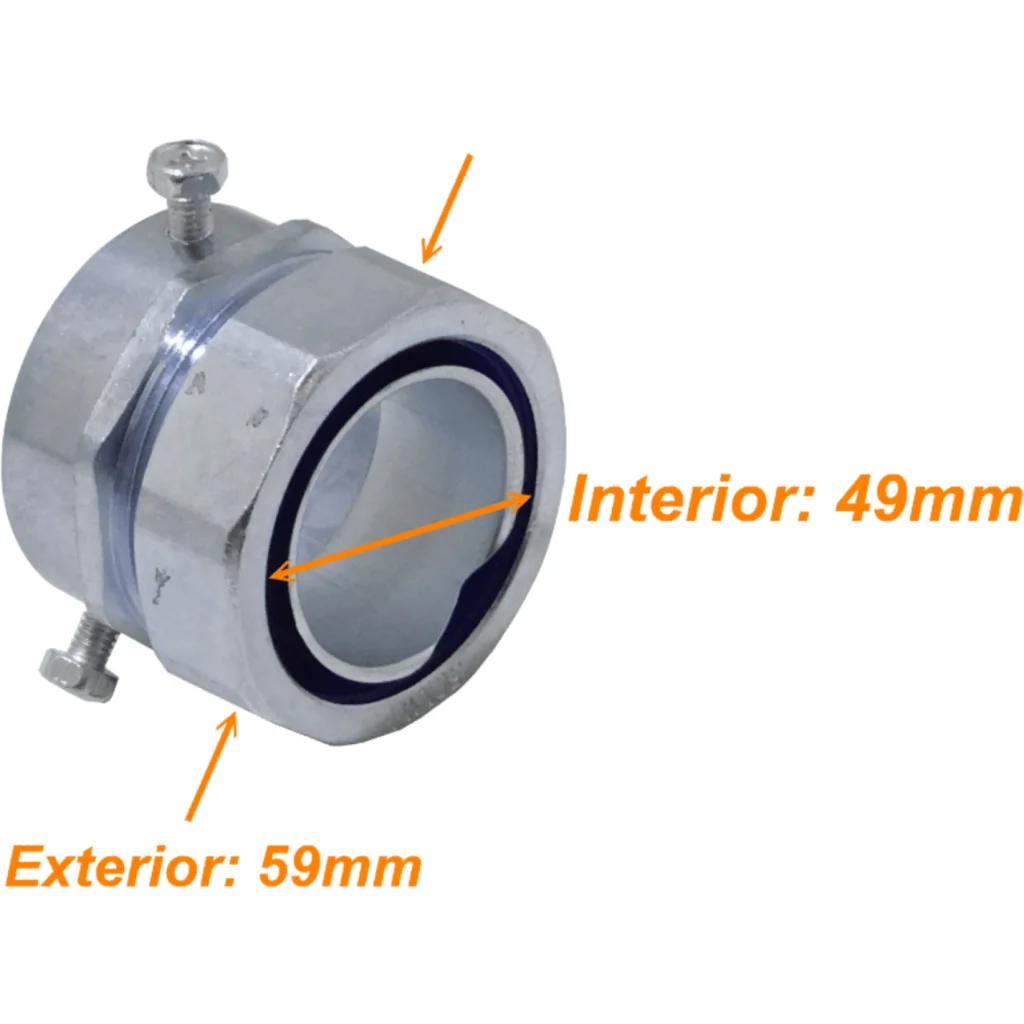 Imagen 2 de 50mm Union EMT a Flexible Conduit Adaptador Metalico 35-49mm a 37mm