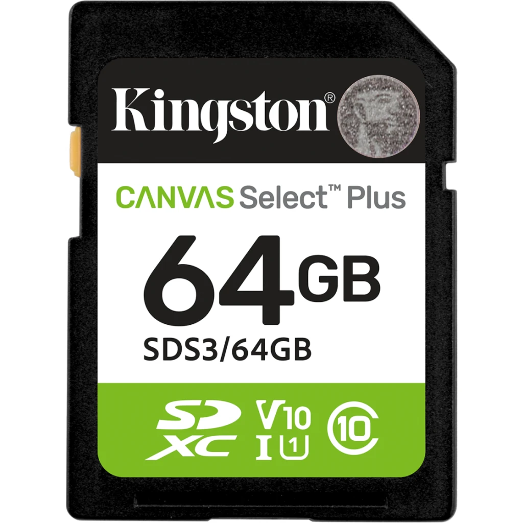 Memoria SDXC 64GB Kingston Canvas Select Plus Gen3 100MB/s
