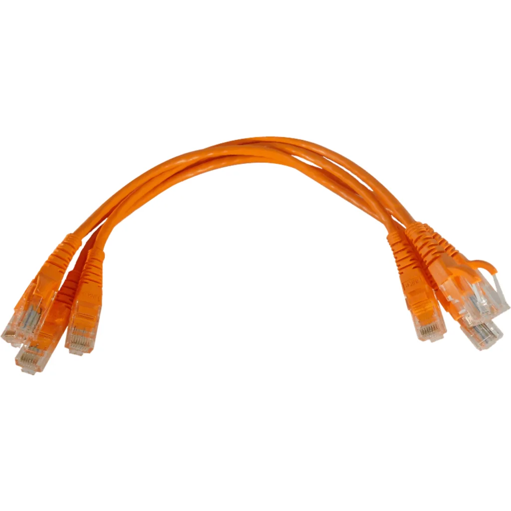 Pack de 4 unidades Cable de Red Linkmade 30 cm Categoria 6 Naranjo Patch inyect.