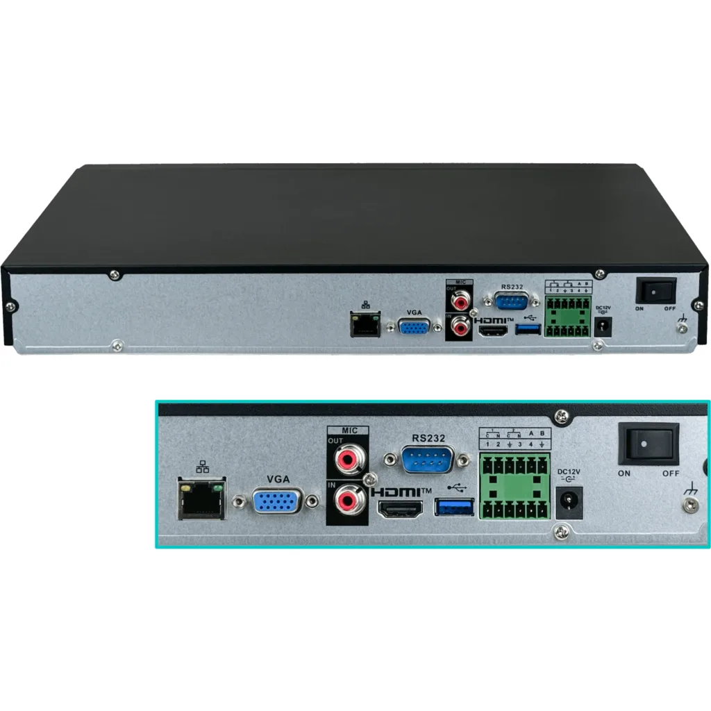 Imagen 3 de DAHUA NVR 32-CH 32MP HDMI VGA RS232 USB RCA 2xSATA20TB WizSense Alarma