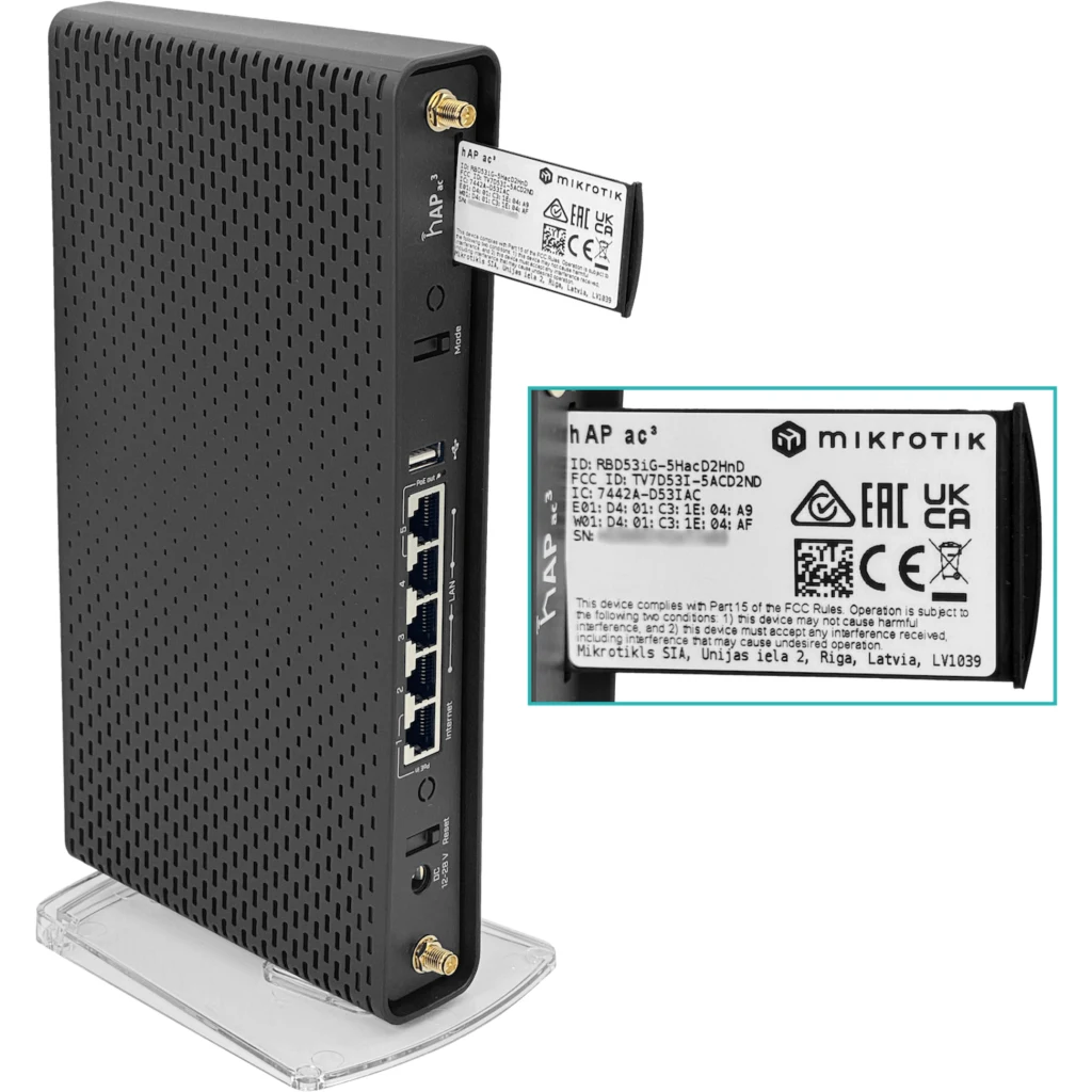 Imagen 7 de MIKROTIK 2-ANT-RPSMA 5-1000 AC1200 2,4/5GHz 3/6dBi USB L4 PoE-in/out