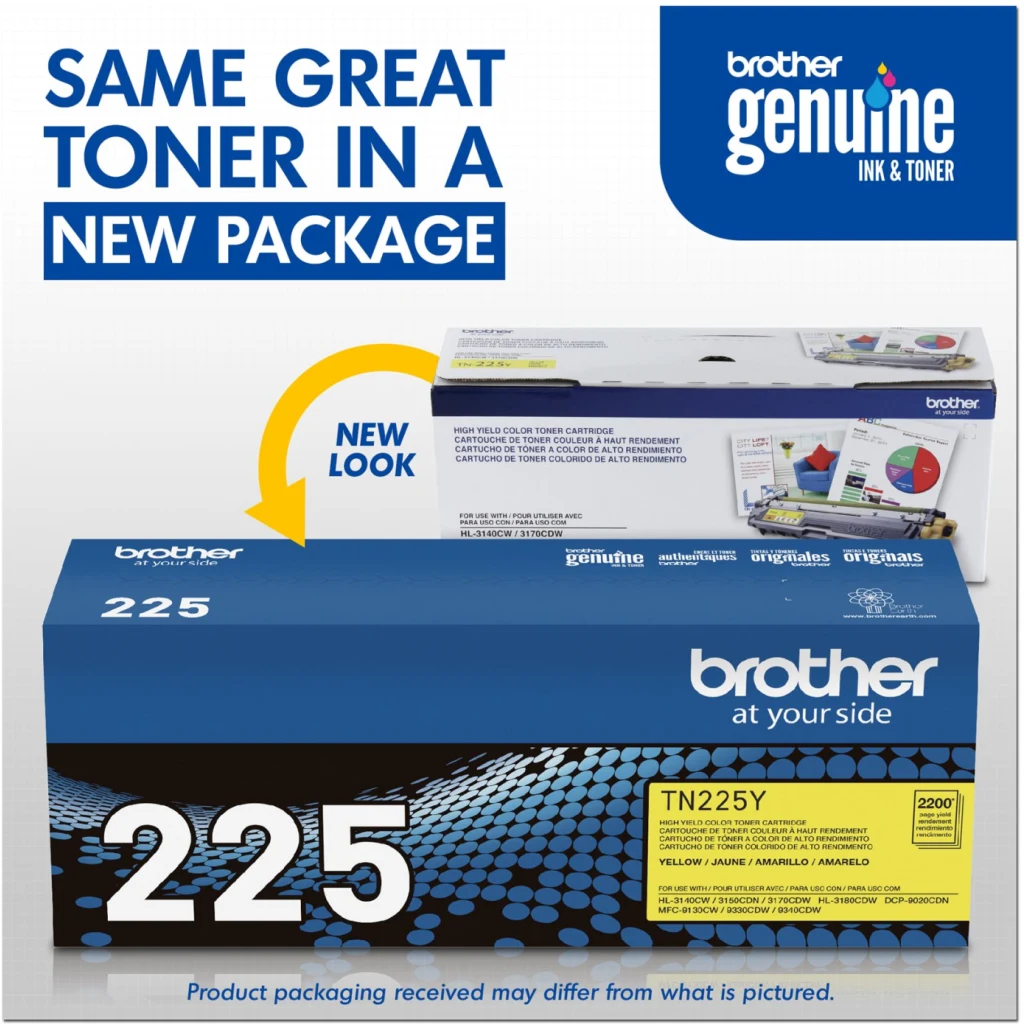 Imagen 6 de Toner Brother TN-225Y Amarillo HL3140 3170 9130 9332 2200 PAG