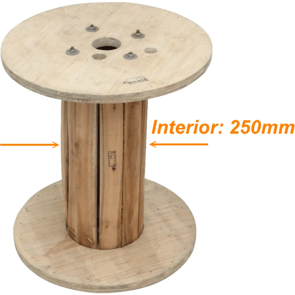 Diametro-60cm Ancho-70cm Carrete Vacio Madera p/Cable de Fibra Optica