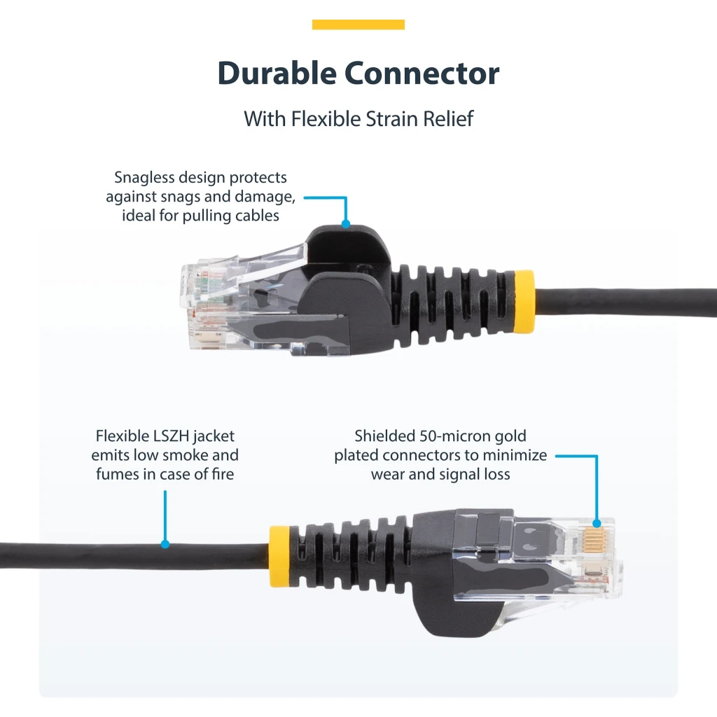 Imagen 2 de Cable Ethernet CAT6 Delgado de 15m Negro