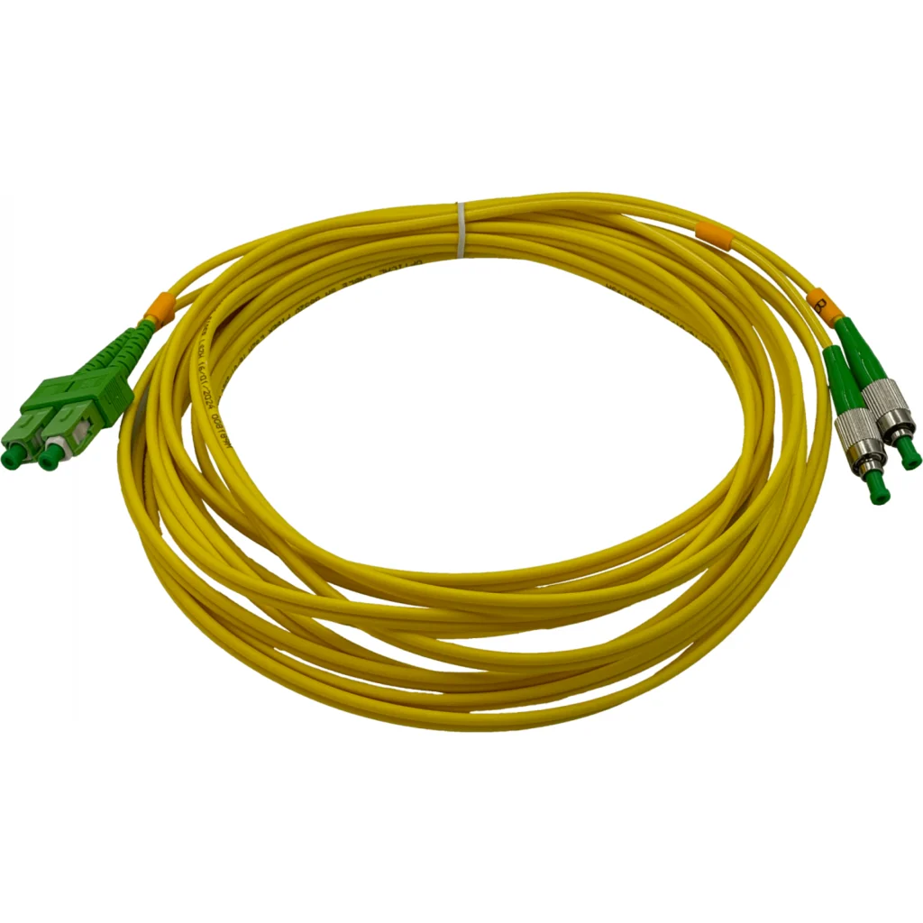 Imagen 1 de 5mt SC/APC-FC/APC MonoModo SM Duplex Jumper Cable Fibra 9/125um 3mm