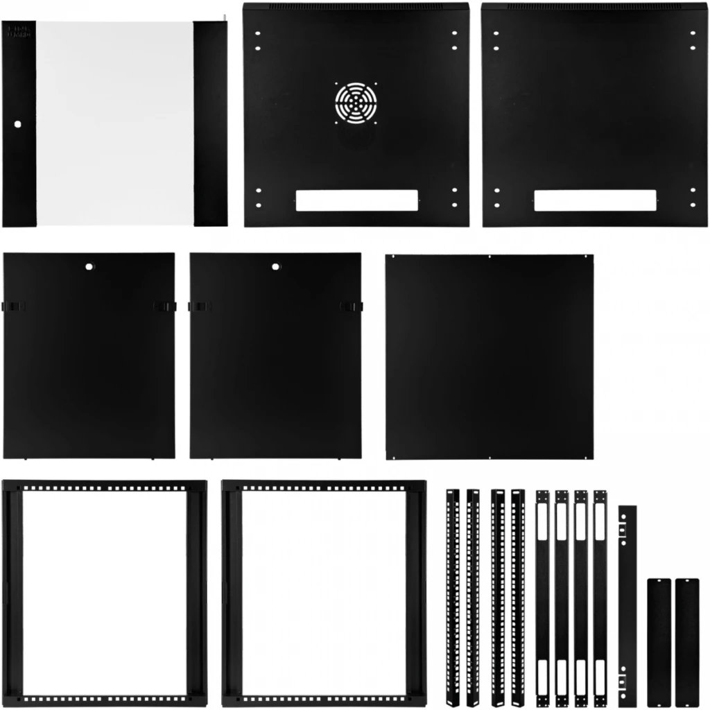 Imagen 7 de LINKMADE DESARMADO 12U 60CM-FONDO GABINETE RACK PARED MURO NEGRO