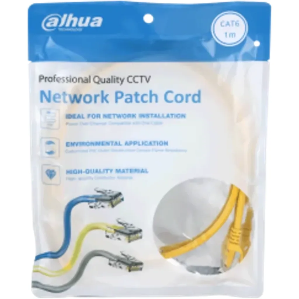 DH-PFM972-6U-1-yellow. Patch cord 1 metro Dahua categoria 6 de 24AWG COLOR AMARI