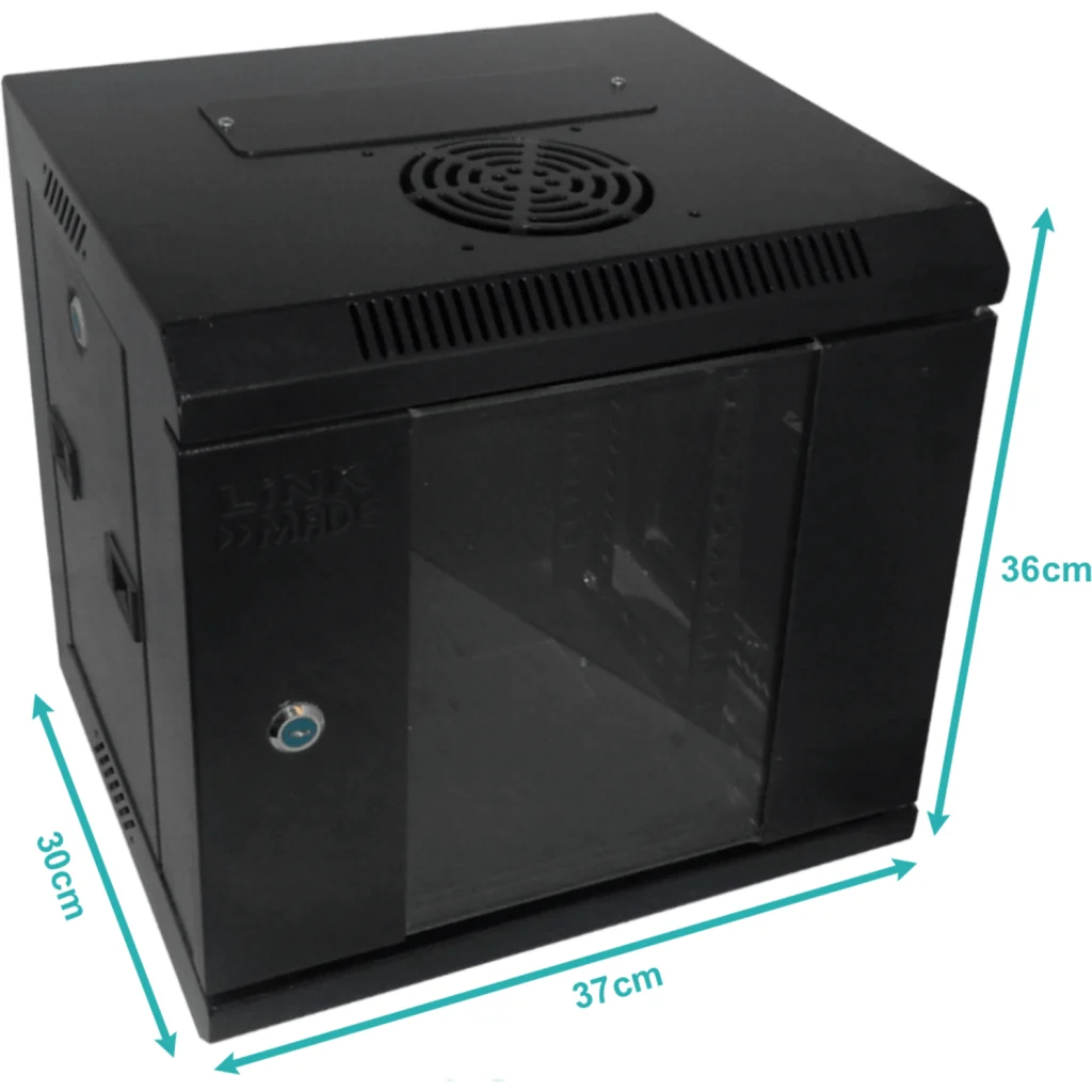 Imagen 2 de LINKMADE RACK 6U 10-PULG-ANCHO 30CM-FONDO NEGRO