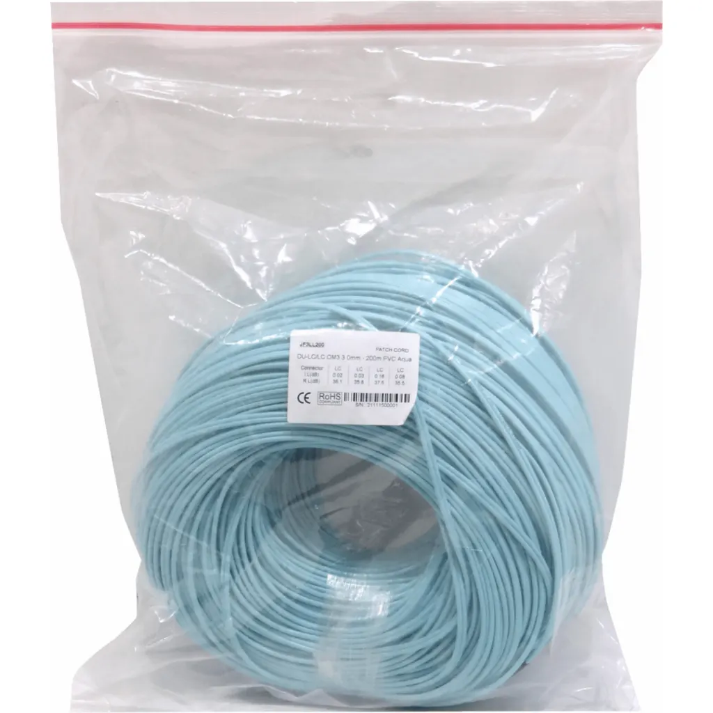 Imagen 2 de JUMPER FIBRA 50/125UM 200MT LC-LC OM3 MULTIMODO MM DUPLEX 