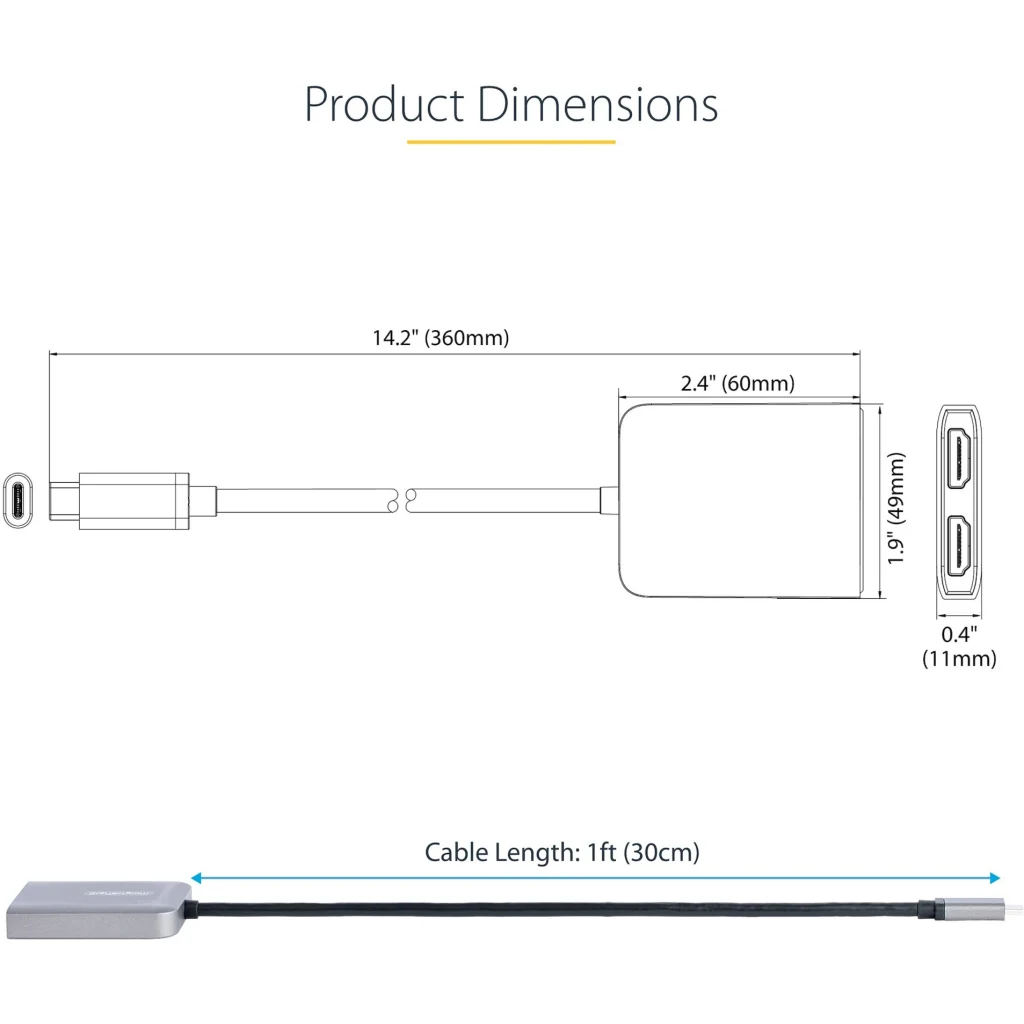 Imagen 5 de USB-C to Dual HDMI MST HUB 4K 60Hz
