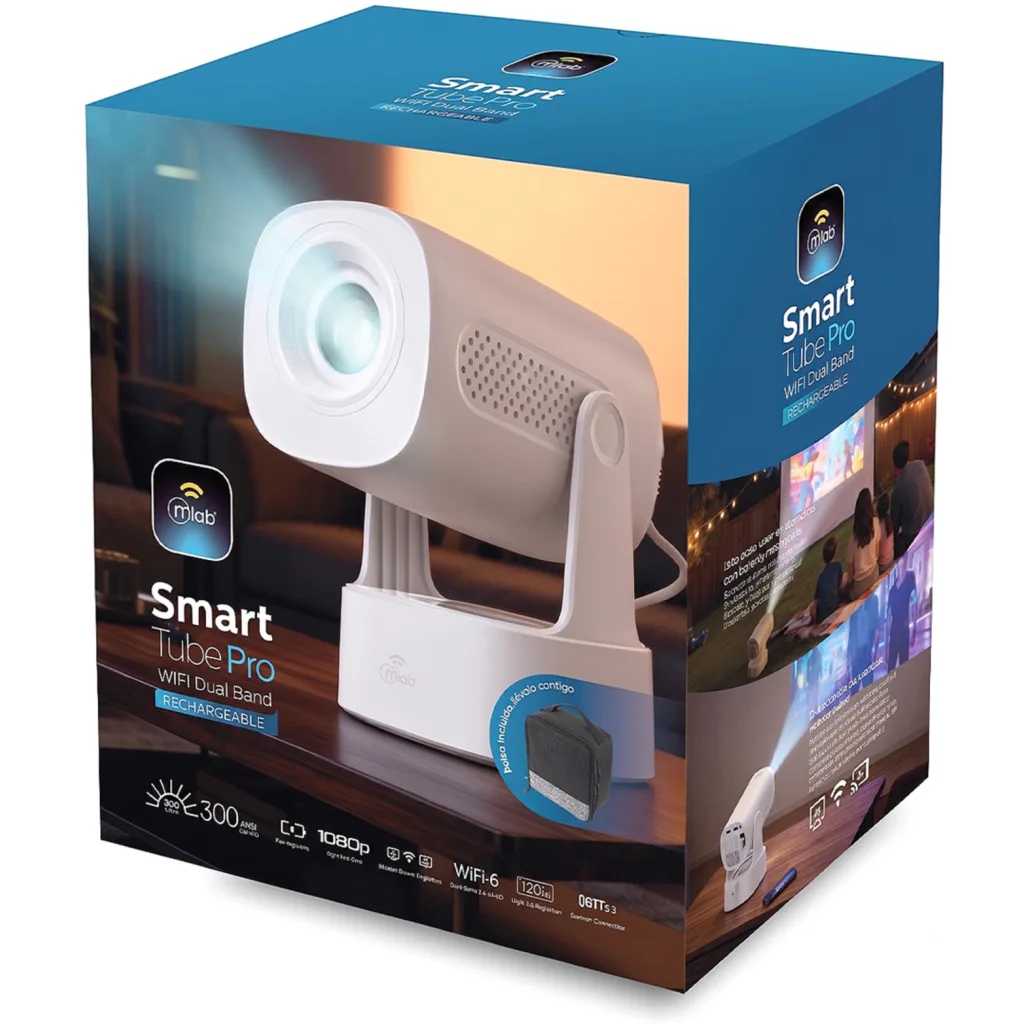 Imagen 8 de MLAB PROYECTOR SMART TUBE BATTERY WIFI DUAL-BAND 1080P 300ANSI LUMEN
