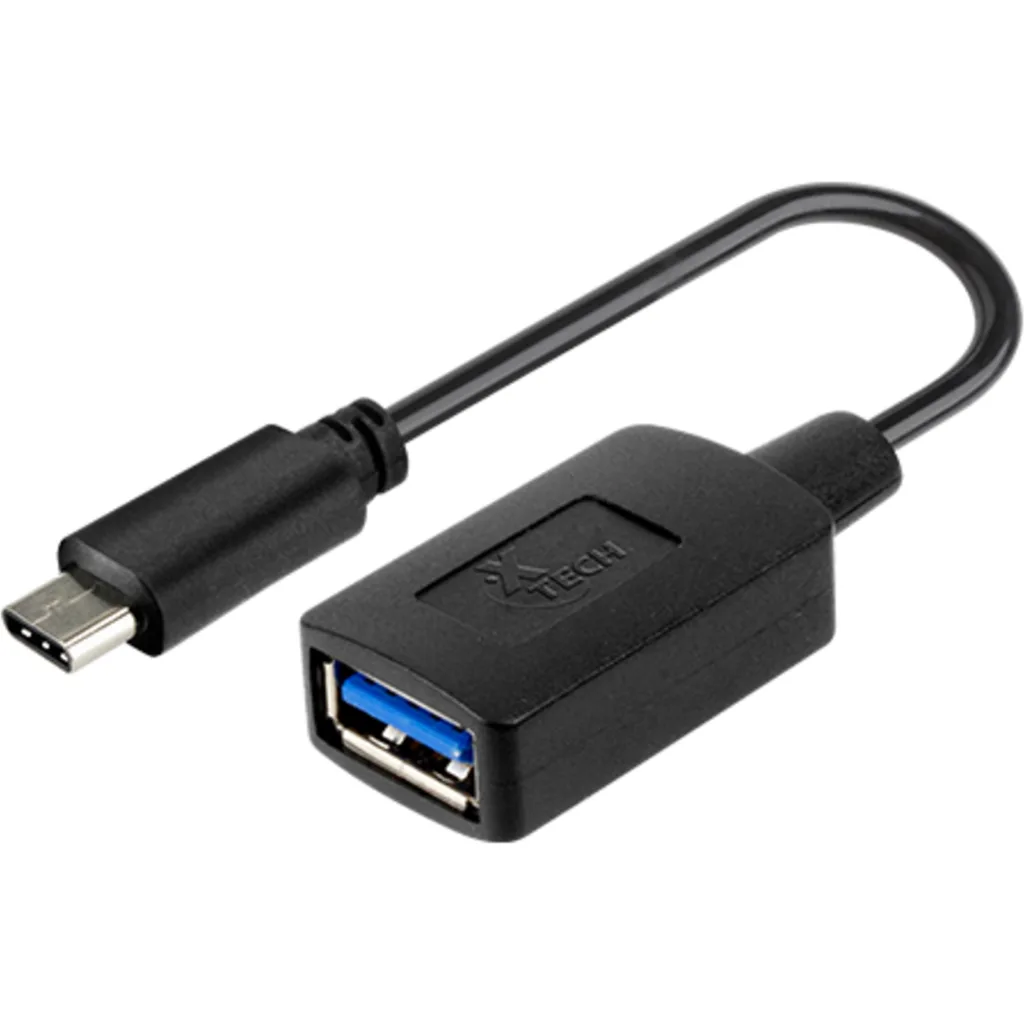 Adaptador USB Tipo-C Macho a USB Tipo-A 3.0 Hembra, Cable 12cm - Xtech XTC-515