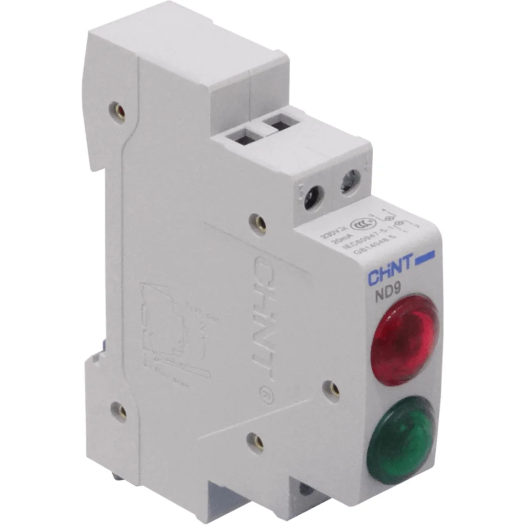 Imagen 2 de CHINT Verde/Rojo Luz Piloto LED 230VAC 20mA 4-pin para Riel Din